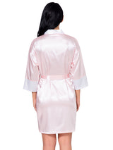 Women's Wrist Sleeve Length Frill Satin Gown With Belt – view 2