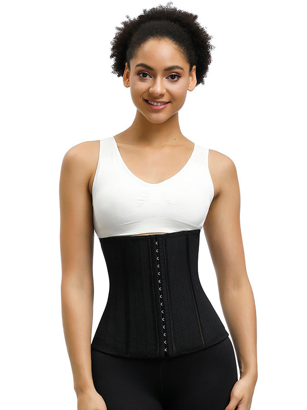 Black 25 Steel Boned Waist Trainer Hooks