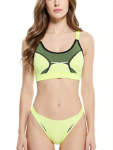 Fitness Custom Made Neon Yellow Sports Bra – view 2