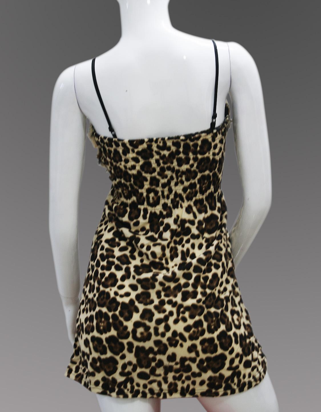 Leopard Print Strappy Mini Dress