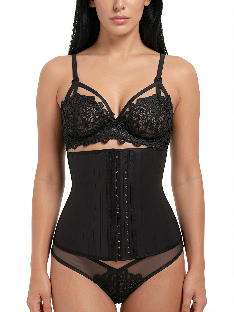 25 Steel Boned Latex Waist Cincher Layered