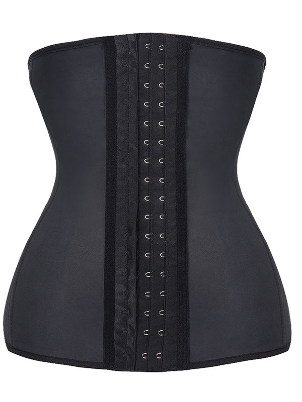 9 Steel Bones Black Colombian Latex Waist Trainers