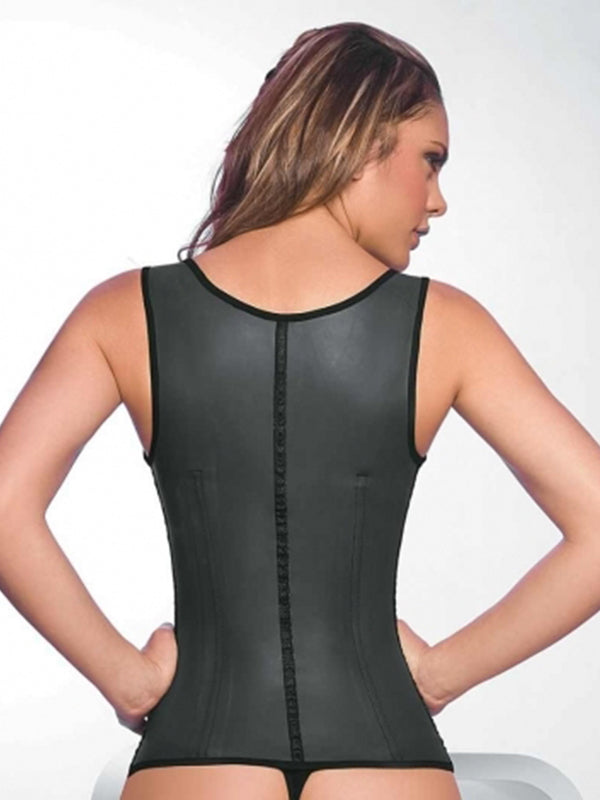Black Latex Waist Trainer 9 Steel Bone