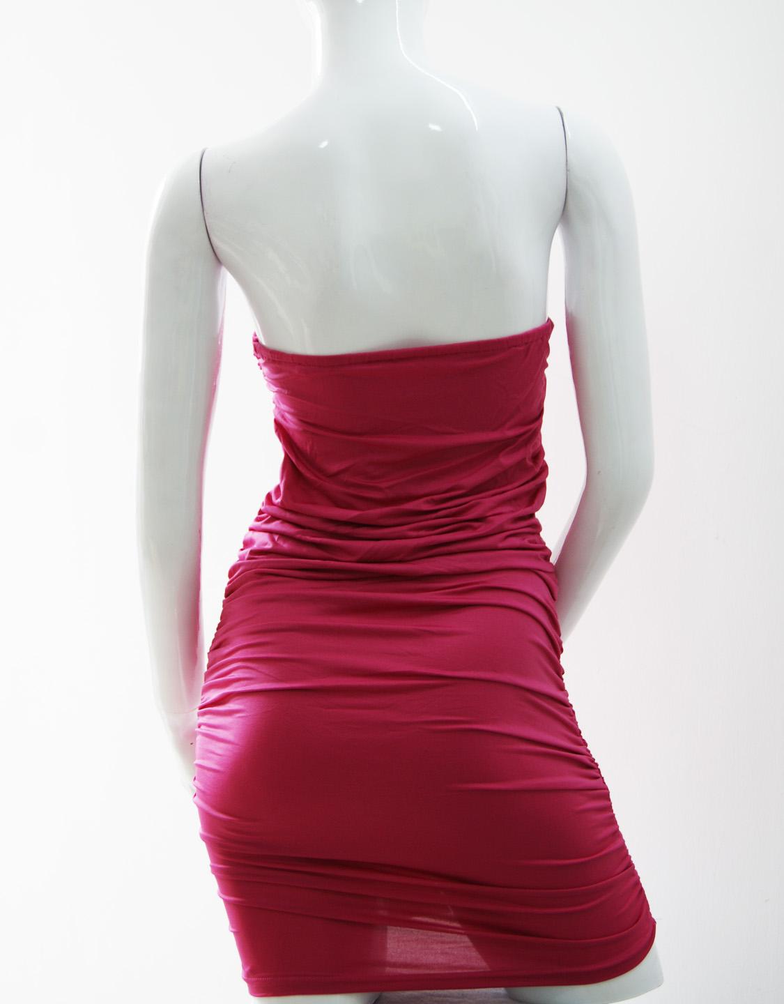 Strapless Sequin Bust Ruched Mini Dress