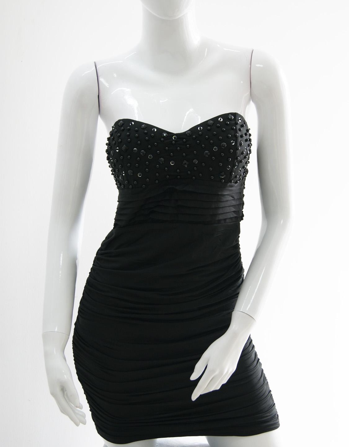 Strapless Sequin Bust Ruched Mini Dress