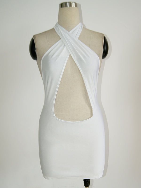 Sexy Crisscross Halter Bodycon Dress
