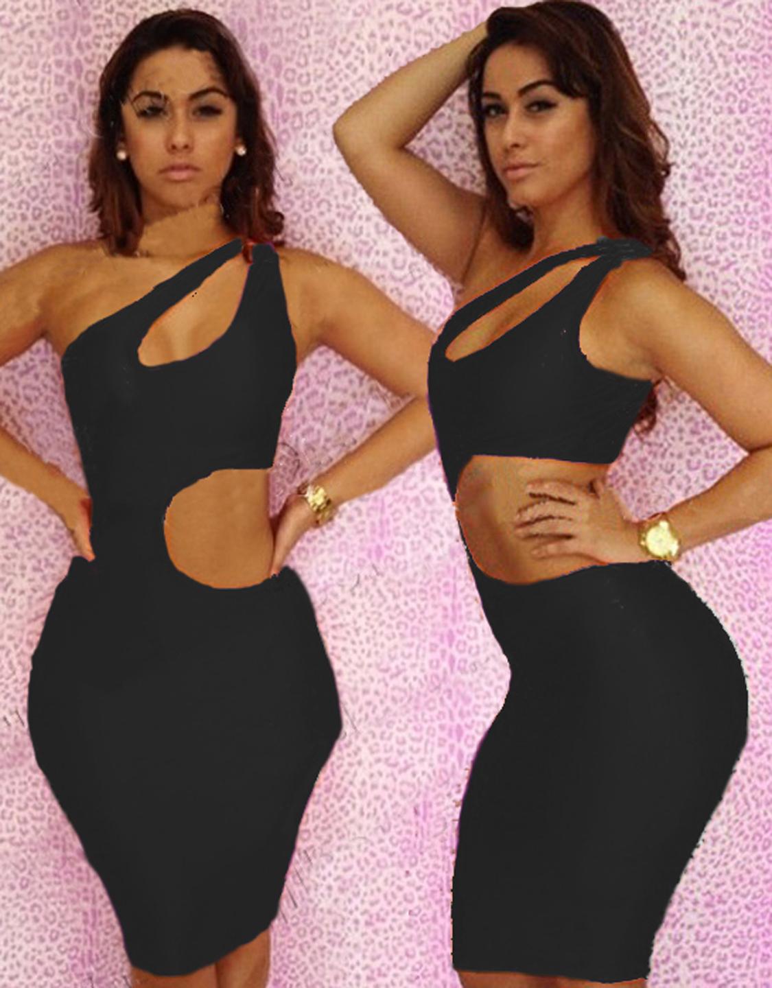 Sexy One Shoulder Cut Out Dress