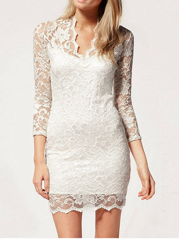 Sexy Elegant Lace Fitted Dress