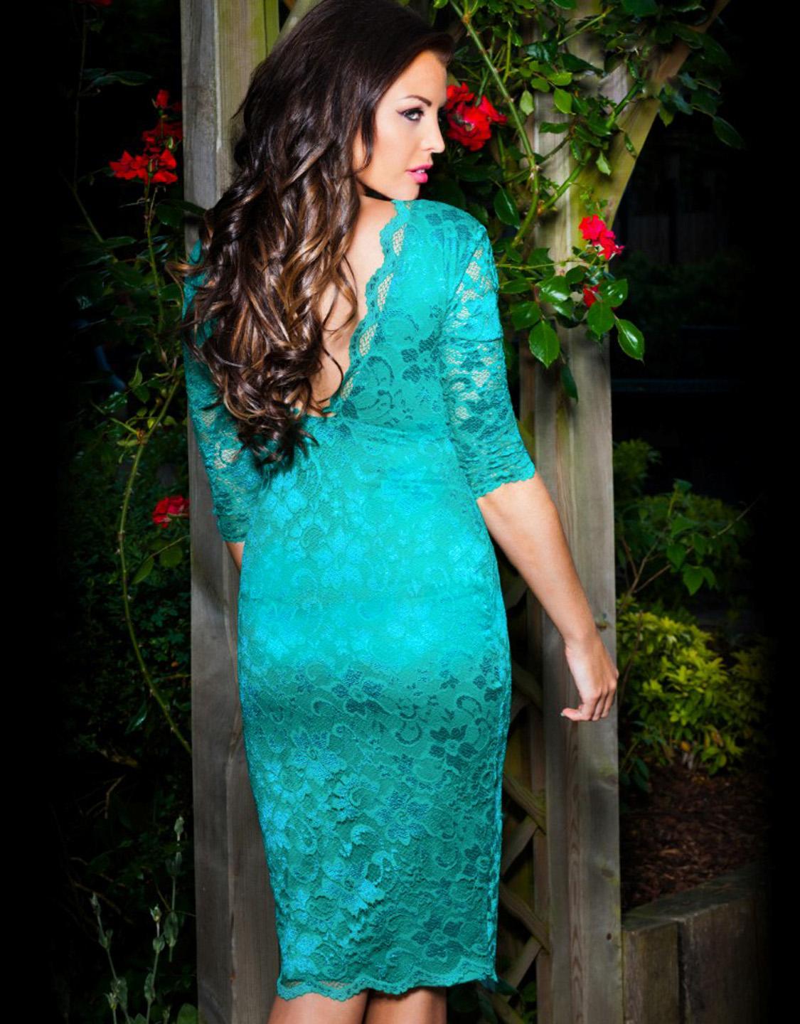 Emerald Green Lace Dress