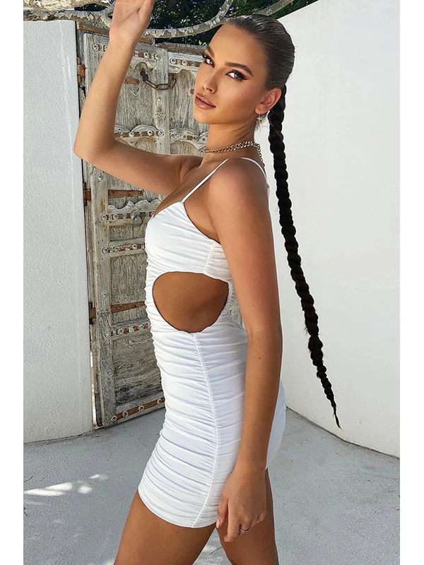 Ruched Cut-Out Cami Bodycon Mini Dress
