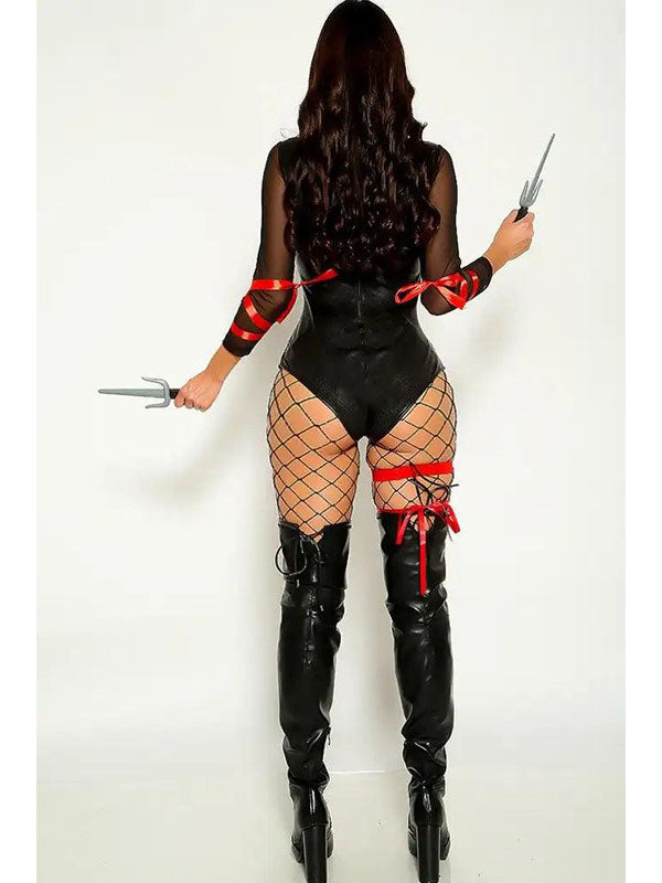 Women Sexy Vinyl Teddy Set (including mask, sword)