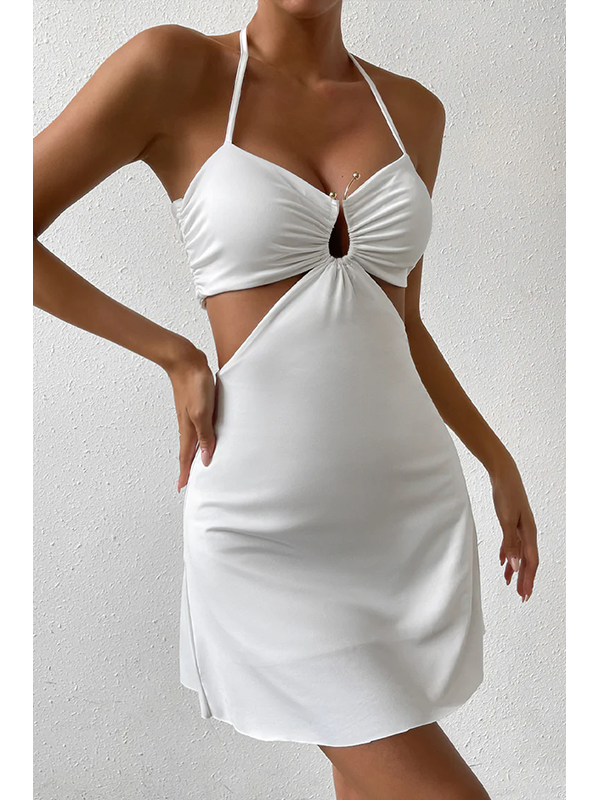 Halter Ring Cut-Out Mini Dress