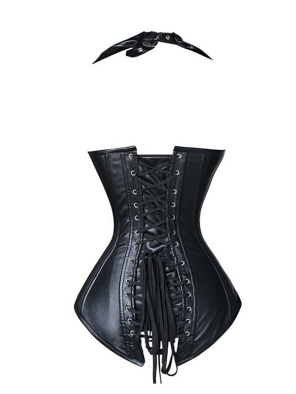 Black Leather Steel Bone Corset