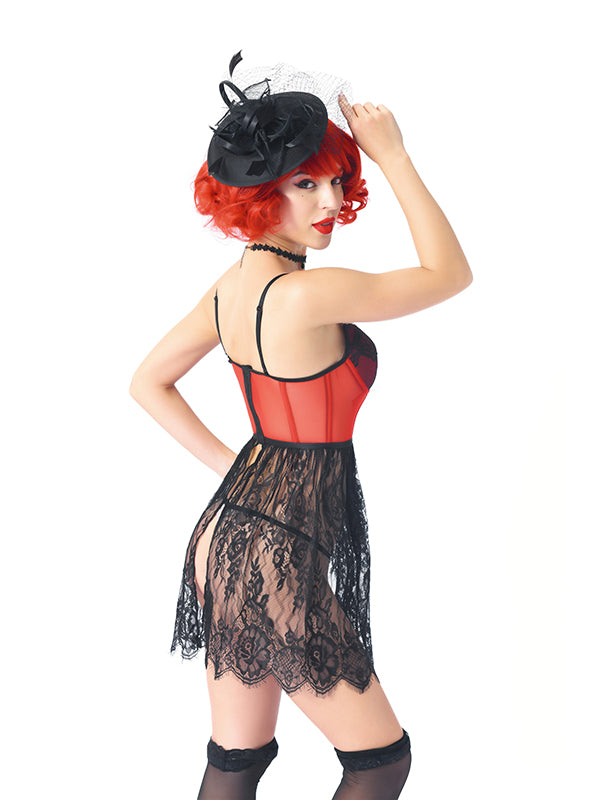Lace Bustier Babydoll Lingerie Dress