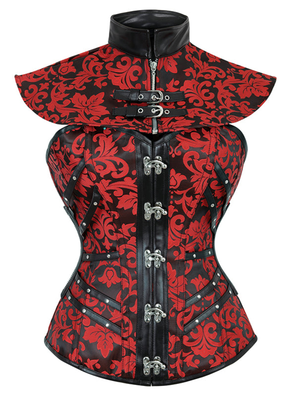 Red Women Steampunk Overbust Corset