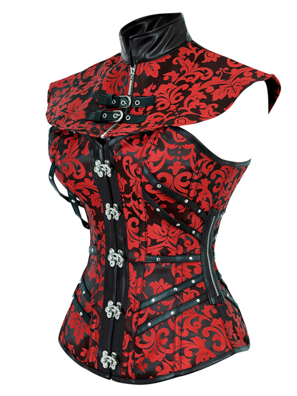 Red Women Steampunk Overbust Corset