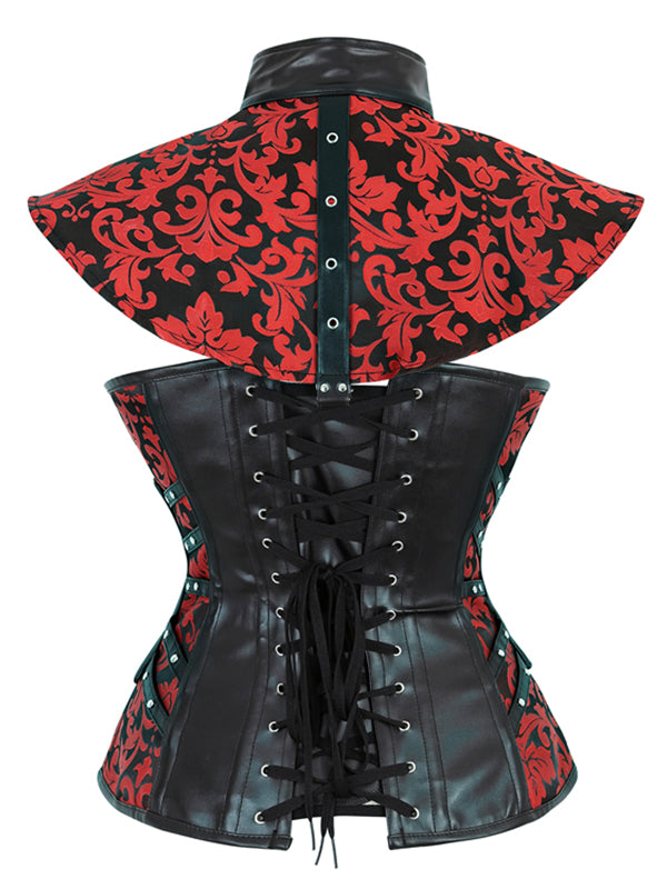 Red Women Steampunk Overbust Corset