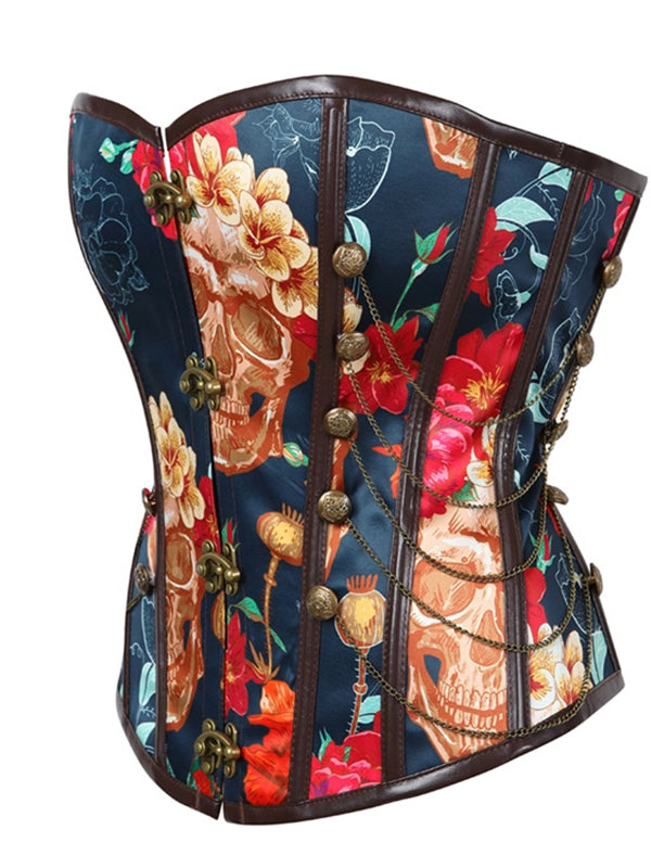 Steampunk Flower Women Overbust Corset