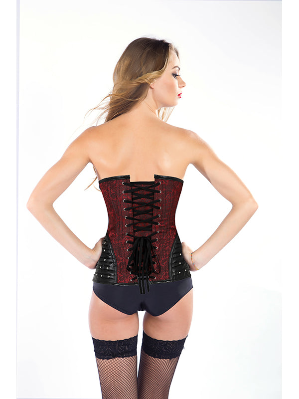 Red Women Steampunk Overbust Corset