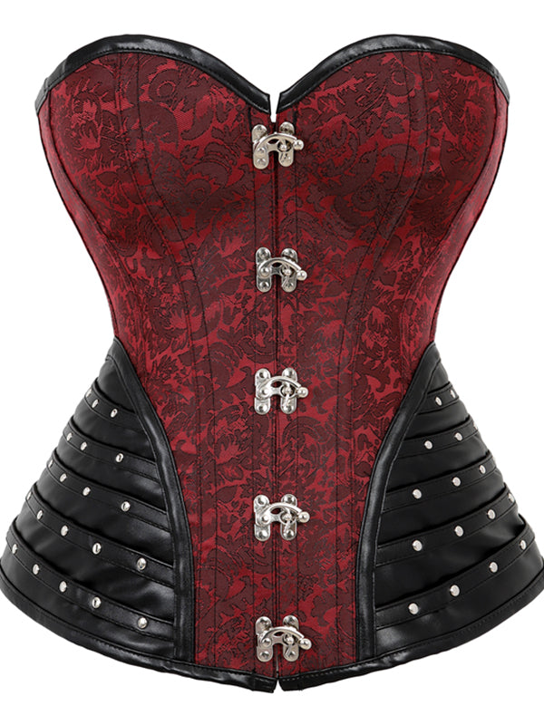 Red Women Steampunk Overbust Corset