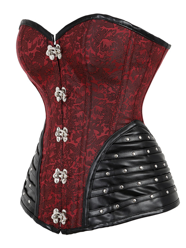Red Women Steampunk Overbust Corset