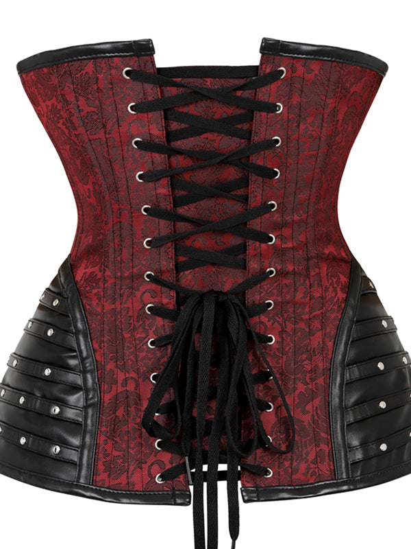 Red Women Steampunk Overbust Corset