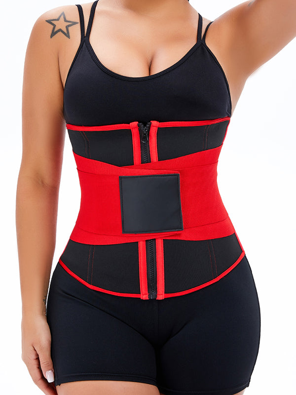 Red Strapped Hook Eyes Body Shaper