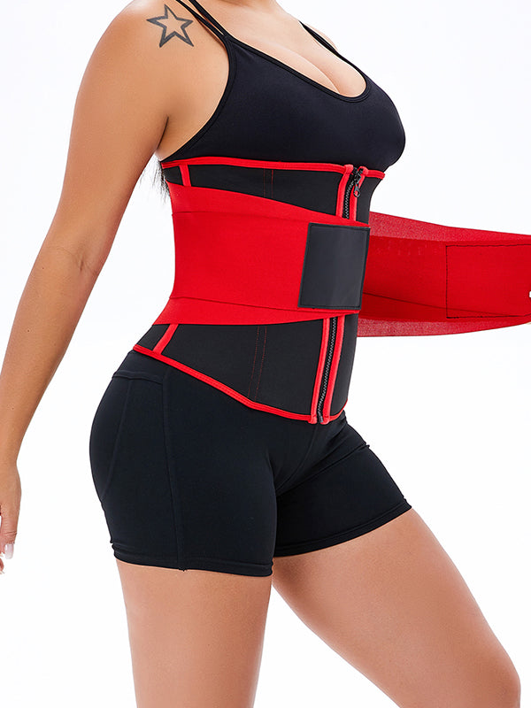 Red Strapped Hook Eyes Body Shaper
