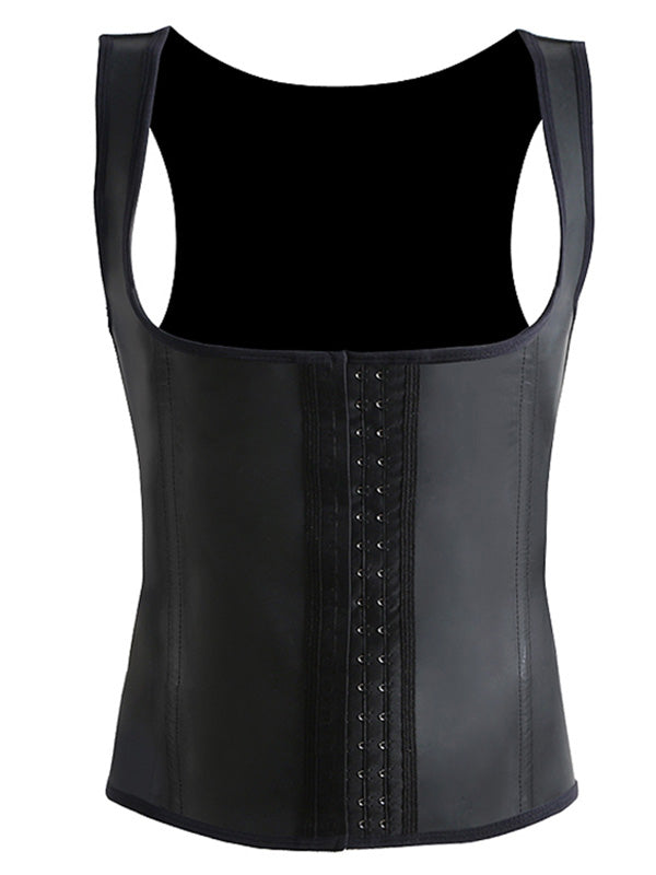 Black S-3XL Men Fashion Latex Corset