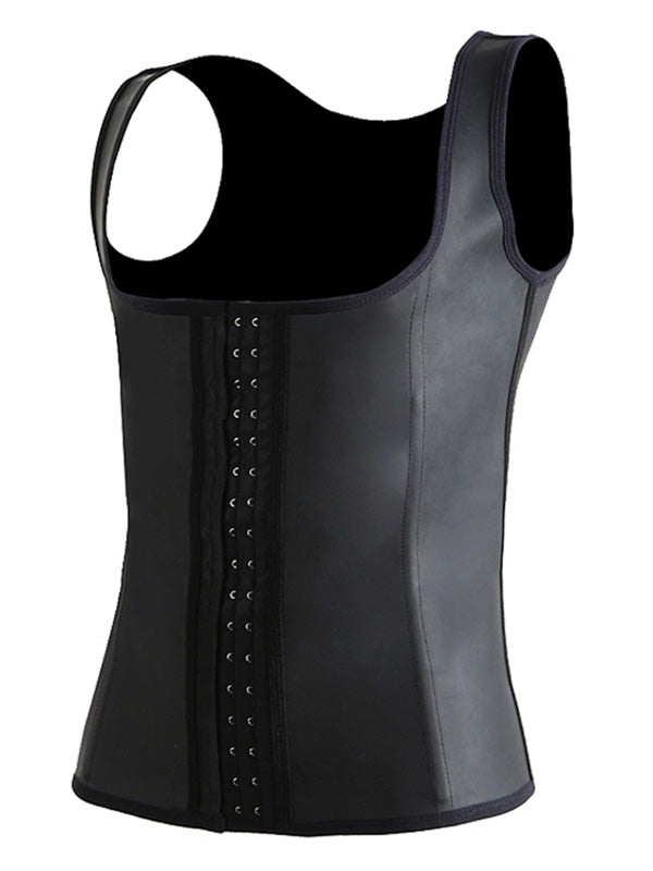 Black S-3XL Men Fashion Latex Corset