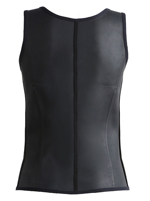 Black S-3XL Men Fashion Latex Corset