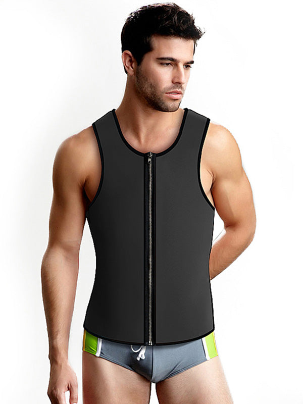 Blue S-4XL Men Two Side Latex Corset