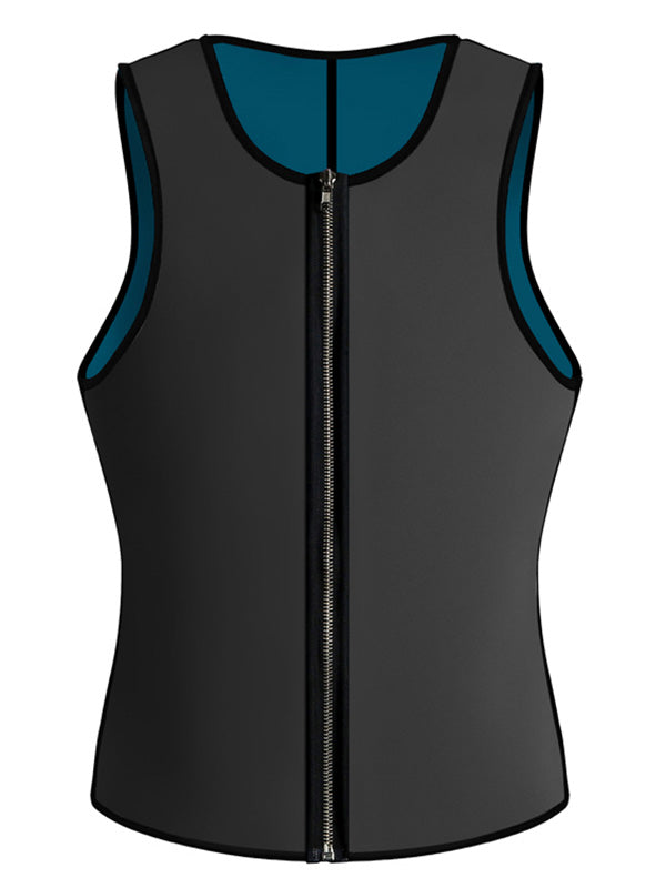 Blue S-4XL Men Two Side Latex Corset