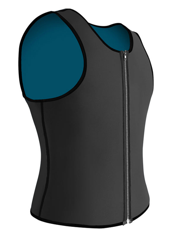 Blue S-4XL Men Two Side Latex Corset