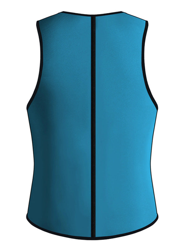 Blue S-4XL Men Two Side Latex Corset
