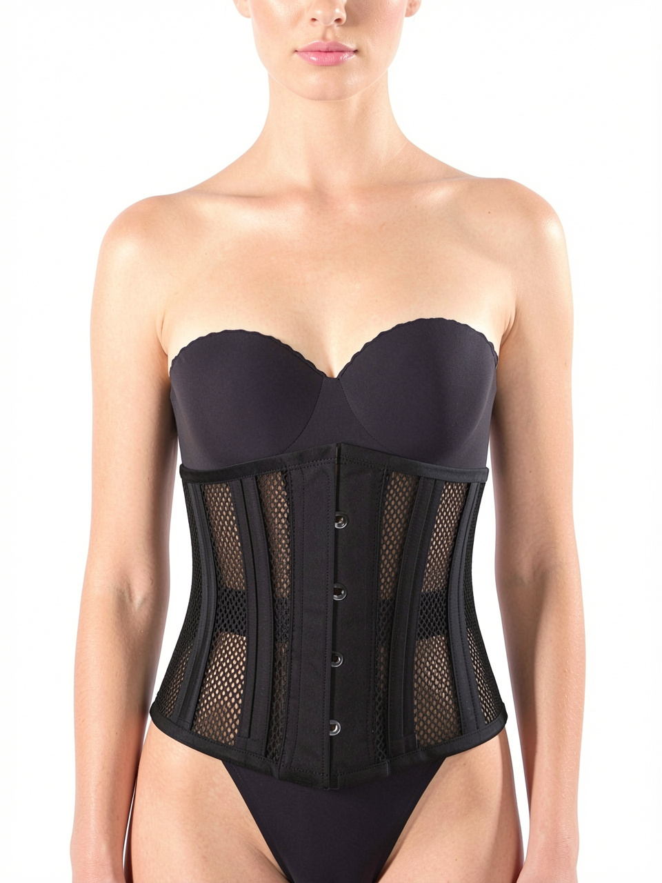 Black Sexy Woman Underbust Corset