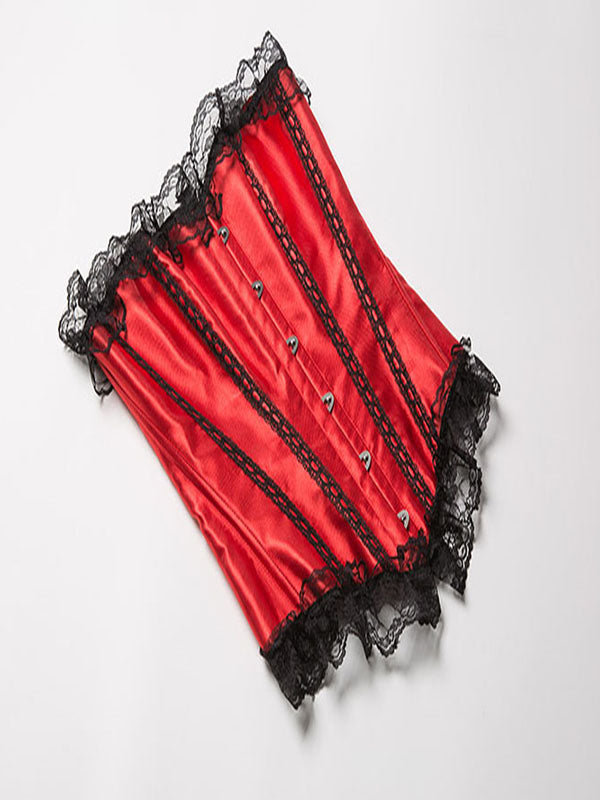 S-6XL Sexy Burlesque Overbust Corset with Skirt