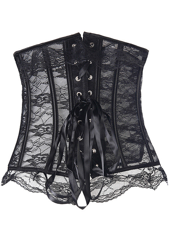 Black Lace Women Underbust Corset