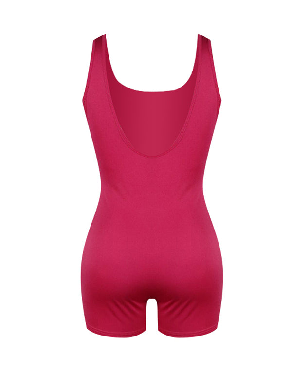 Women Backless Sleeveless Romper