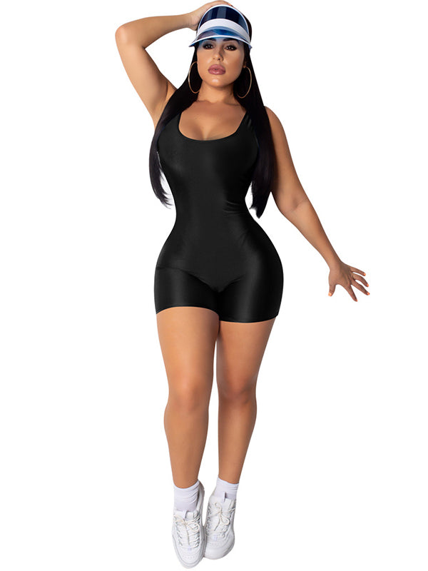 Women Backless Sleeveless Romper