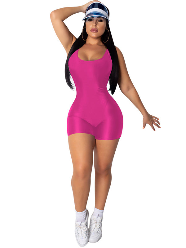 Women Backless Sleeveless Romper