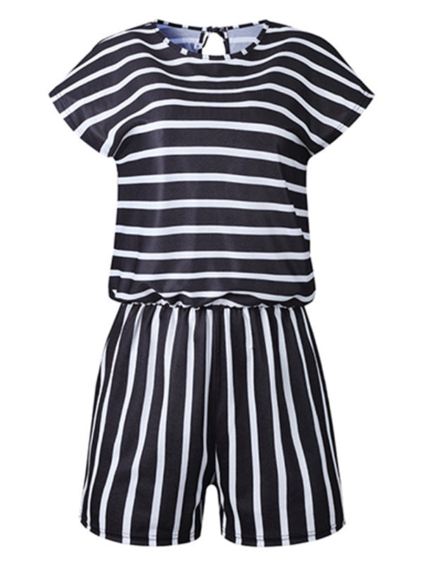 Women Striped Loose Rompers