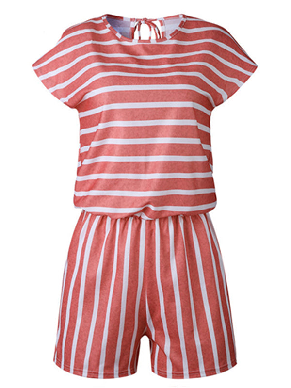Women Striped Loose Rompers
