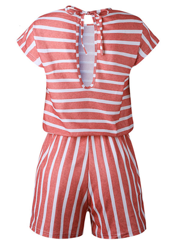 Women Striped Loose Rompers