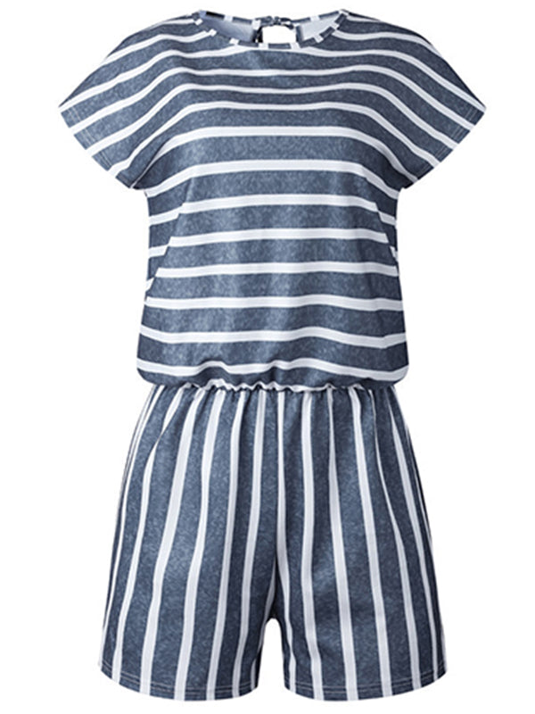 Women Striped Loose Rompers