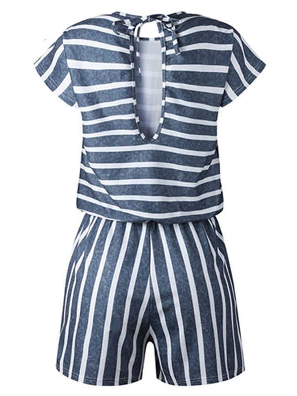 Women Striped Loose Rompers