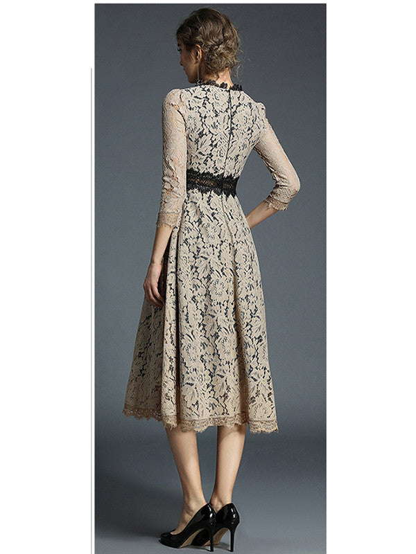 Flower Crochet Hollow Out Patchwork Dress
