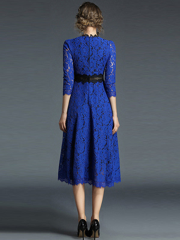 Flower Crochet Hollow Out Patchwork Dress