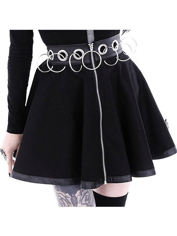 Women Gothic Flared Mini Skirt