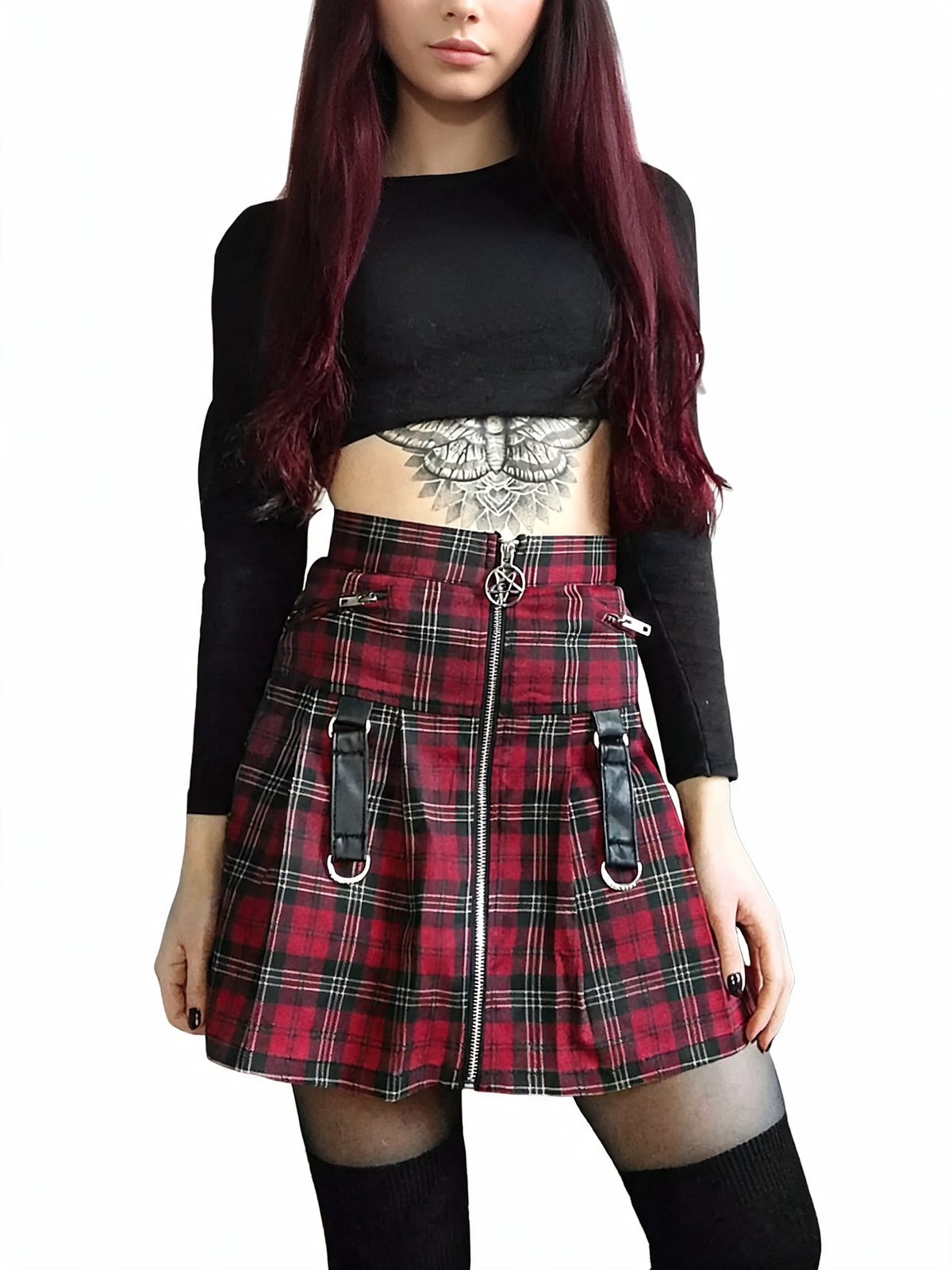Women Gothic Pleated Mini Skirt